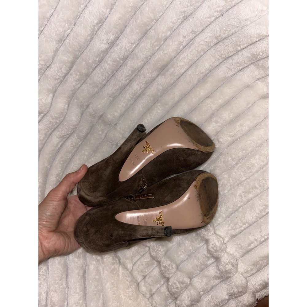 Prada Brown Suede Ankle Booties - Picture 14 of 14